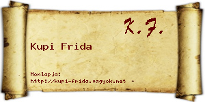 Kupi Frida névjegykártya